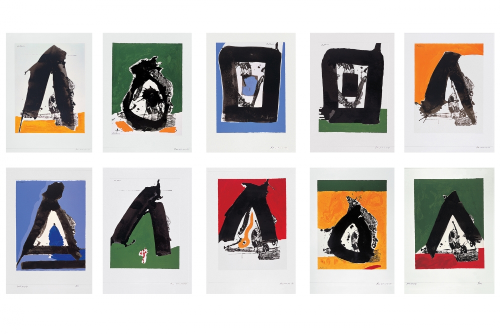 Robert Motherwell, The Basque Suite, Nos. 1-10, 1970, screenprints on rag paper, each 41 x 28 1/2 in. / 104.1 x 71.7 cm. &copy; Dedalus Foundation/VAGA, New York.