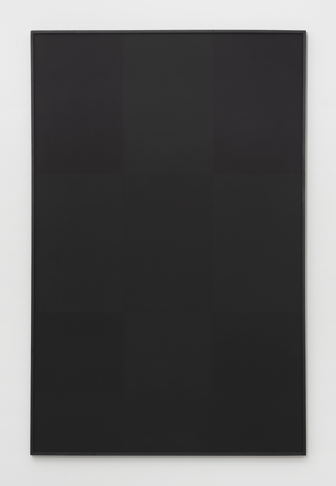Oil on canvas painting by Ad Reinhardt featuring subtle different black tones