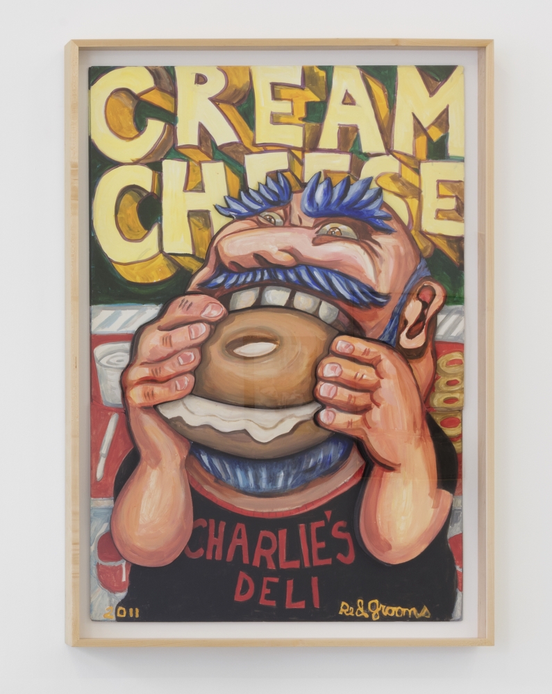 Bagels and Cream Cheese, 2011, acrylic on board