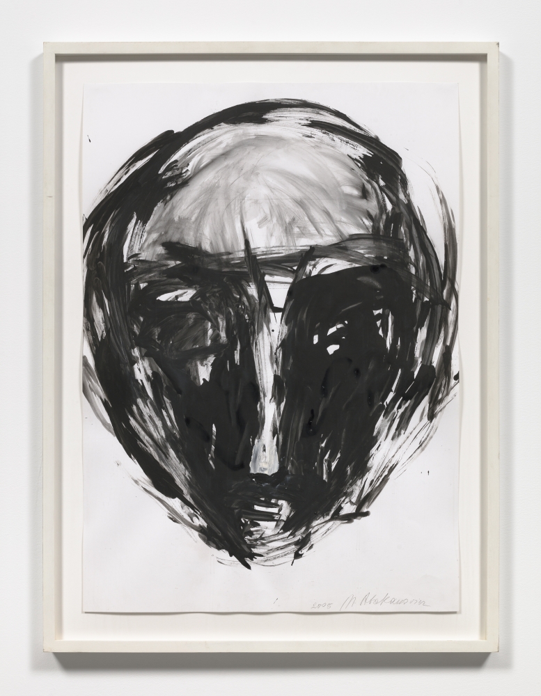 Gouache painting on paper of a face by Magdalena Abakanowicz