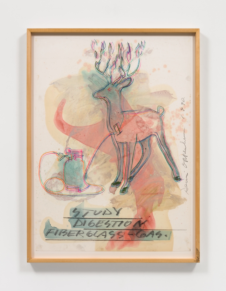 Dennis Oppenheim
Study: Digestion Gas, 1991
pencil, colored pencil, oil wash, oil pastel on paper
41 x 29 in. / 104.1 x 73.7 cm