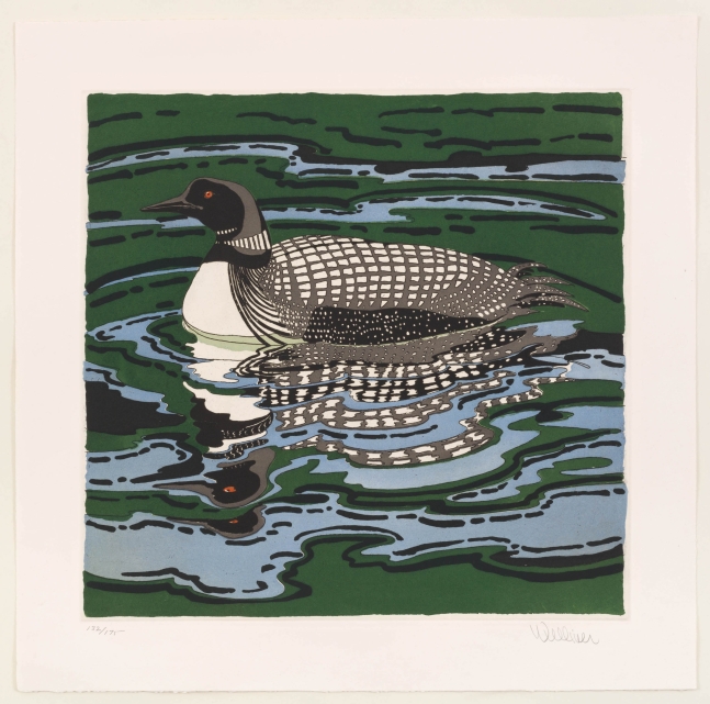 Neil Welliver
Loon, 1998
color etching, edition of 175
29 3/4 x 29 5/8 in. / 75.6 x 75.3 cm