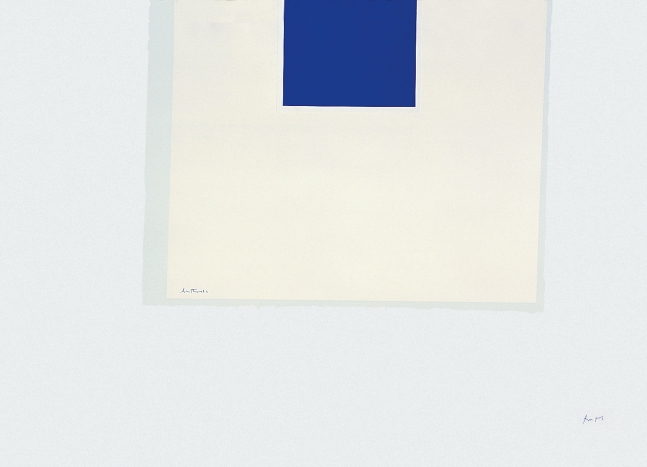 London Series II: Untitled (Blue/Cream), 1971, screenprint on white J.B. Green mould-made Double Elephant paper, edition of 150